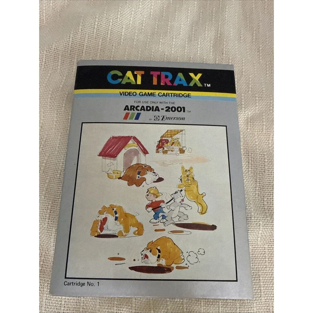 Arcadia 2001 Cat Trax by Emerson 1982 Video Game Cartridge 1 Complete Box